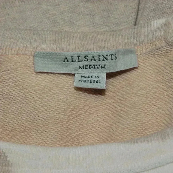 ALLSAINTS Jessi Tie Dye Oversized Cotton Sweatshirt Pink Boxy Boho Size Medium - Picture 5 of 8